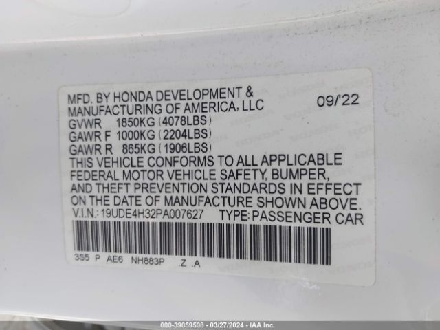 19UDE4H32PA007627 Acura Integra A-spec