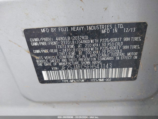 Subaru Forester 2.5i Premium 2014 JF2SJAEC5EH543143 Image 9