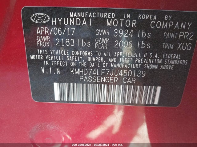 Hyundai ELANTRA SE 2018 KMHD74LF7JU450139 Image 9