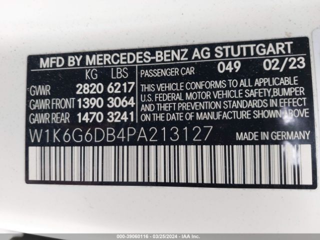W1K6G6DB4PA213127 Mercedes-Benz S 500 4matic