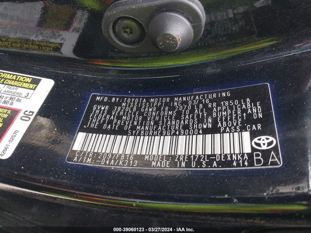 Toyota COROLLA LE 2016 5YFBURHE9GP490004 Image 9