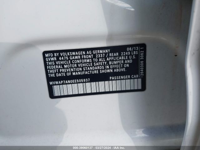 WVWAP7AN0EE505937 Volkswagen Cc 2.0t Sport