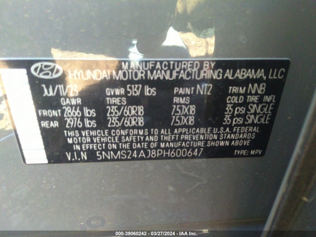 Hyundai Santa Fe Sel 2023 5NMS24AJ8PH600647 Image 9