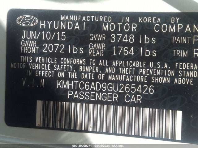 Hyundai Veloster 2016 KMHTC6AD9GU265426 Image 9
