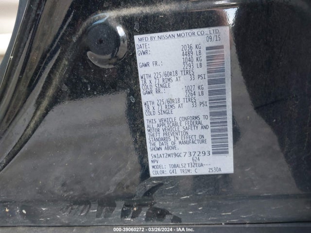 Nissan Rogue Sl 2016 5N1AT2MT9GC737293 Image 9