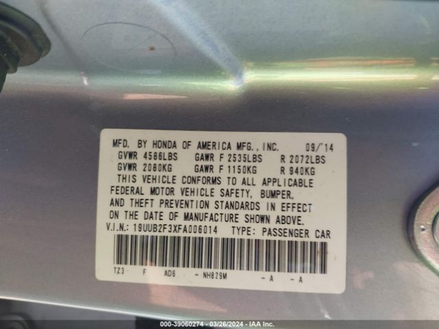 19UUB2F3XFA006014 Acura Tlx V6