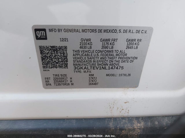 GMC Terrain Awd Sle 2022 3GKALTEV1NL147475 Image 9