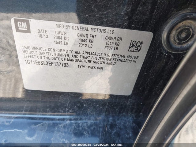 Chevrolet MALIBU 2LT 2014 1G11E5SL3EF137733 Image 9