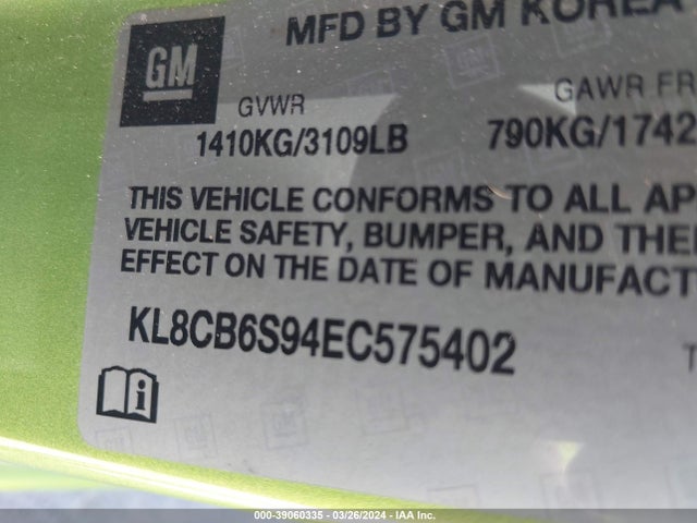 Chevrolet Spark Ls Auto 2014 KL8CB6S94EC575402 Image 9