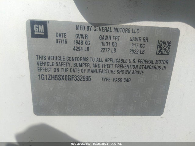 Chevrolet Malibu Premier 2016 1G1ZH5SX0GF332995 Image 9