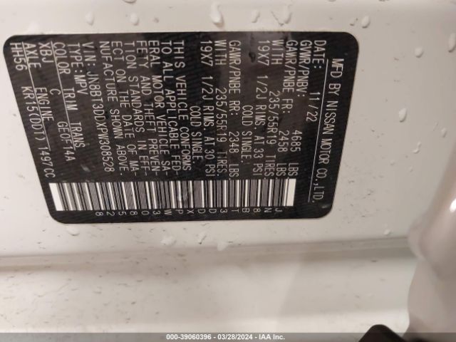 JN8BT3DDXPW308528 Nissan Rogue Platinum Intelligent Awd