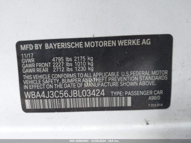 WBA4J3C56JBL03424 BMW 430i Gran Coupe Xdrive