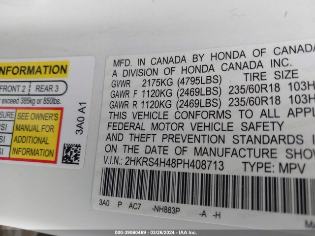Honda Cr-v Ex Awd 2023 2HKRS4H48PH408713 Image 9