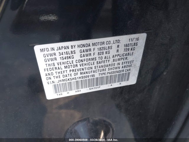 Honda FIT LX 2017 JHMGK5H51HS009195 Image 9