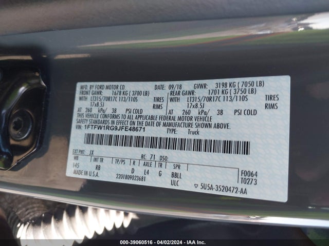 Ford F-150 Raptor 2018 1FTFW1RG9JFE48671 Image 9