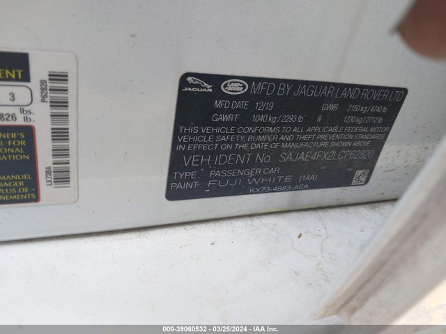 2020 JAGUAR XE SAJAE4FX2LCP62820 Photo 8