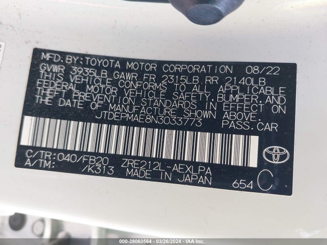 Toyota COROLLA LE 2022 JTDEPMAE8N3033773 Image 9
