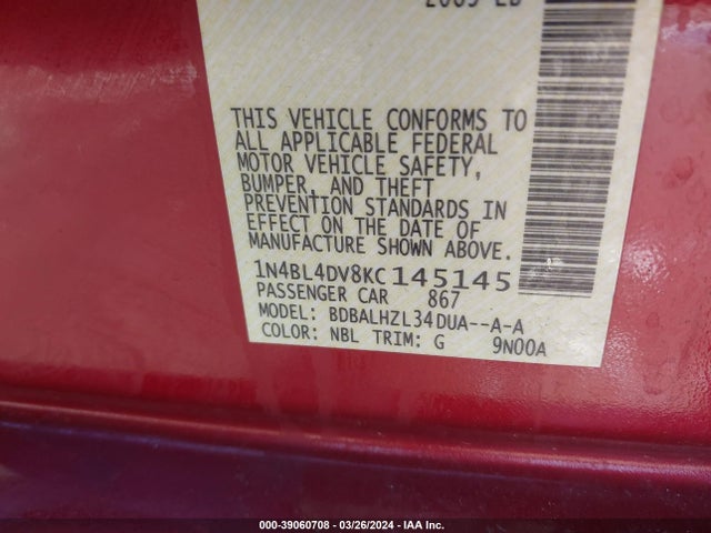 Nissan Altima 2.5 Sv 2019 1N4BL4DV8KC145145 Image 9