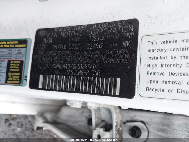 KIA Cadenza Premium 2015 KNALN4D70F5188640 Image 9
