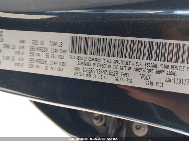 RAM 1500 Limited  4x4 5'7 Box 2019 1C6SRFHT8KN716528 Image 9