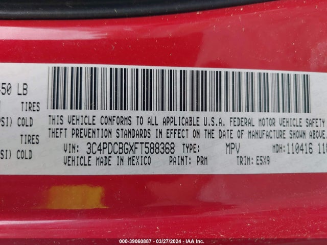Dodge Journey Sxt 2015 3C4PDCBGXFT588368 Image 9