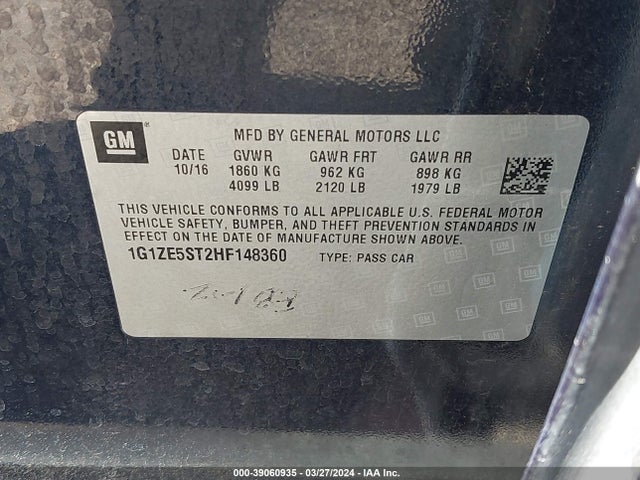 Chevrolet MALIBU LT 2017 1G1ZE5ST2HF148360 Image 9