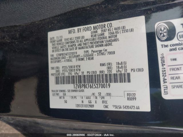 1ZVBP8CF6E5270019 Ford Mustang Gt Premium