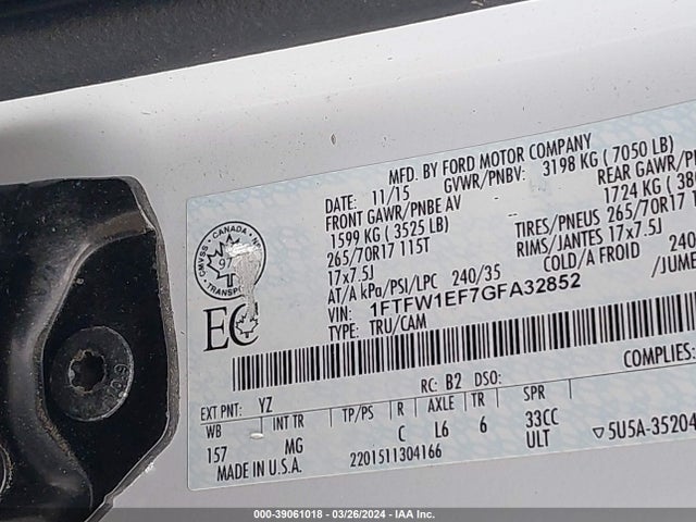 Ford F-150 Xlt 2016 1FTFW1EF7GFA32852 Image 9