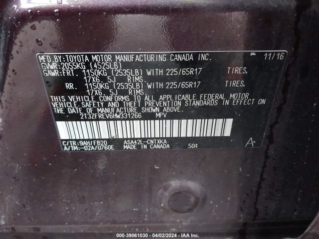 Toyota RAV4 LE 2017 2T3ZFREV6HW331266 Image 9