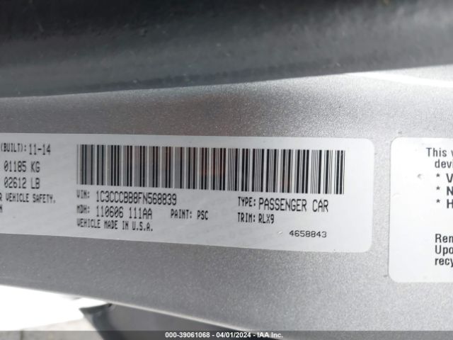 1C3CCCBB8FN568839 Chrysler 200 S