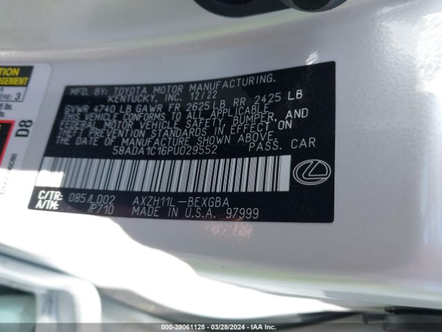 58ADA1C16PU029552 Lexus ES 300H