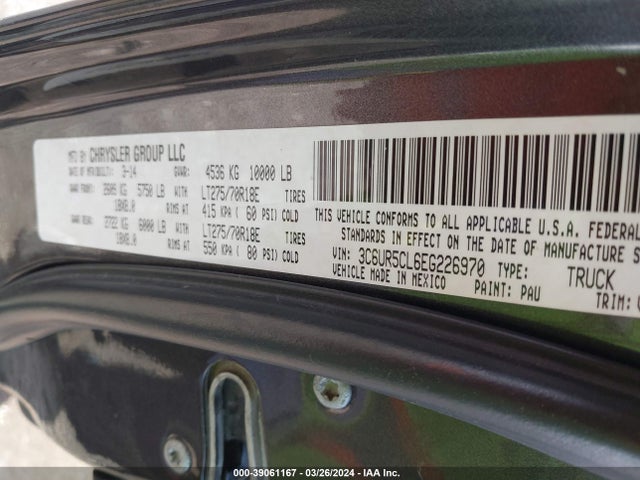 RAM 2500 Tradesman 2014 3C6UR5CL6EG226970 Image 9