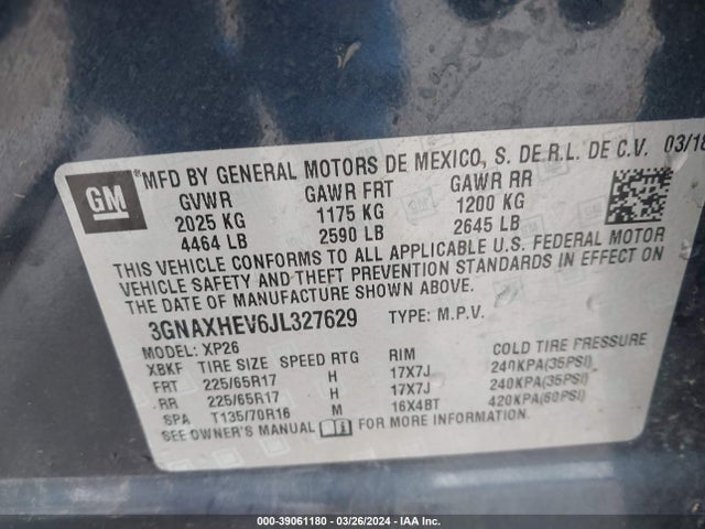Chevrolet EQUINOX LS 2018 3GNAXHEV6JL327629 Image 9