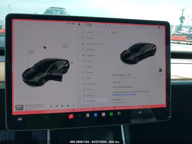 Tesla Model 3 Long Range/mid Range/standard Range/standard Range Plus 2019 5YJ3E1EA6KF410067 Image 19