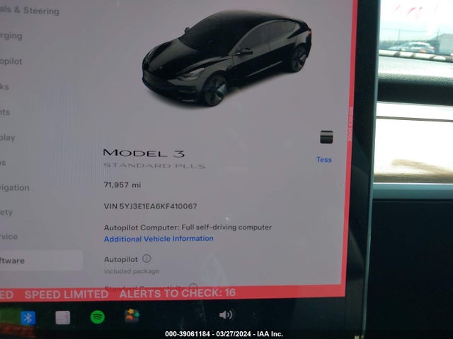Tesla Model 3 Long Range/mid Range/standard Range/standard Range Plus 2019 5YJ3E1EA6KF410067 Image 7