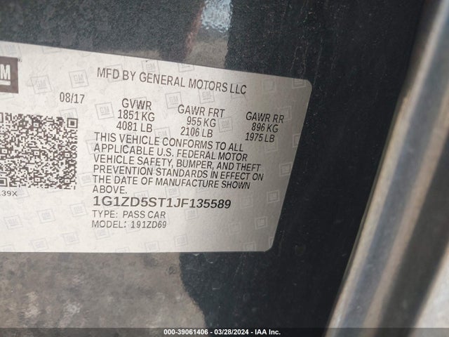 Chevrolet MALIBU LT 2018 1G1ZD5ST1JF135589 Image 9