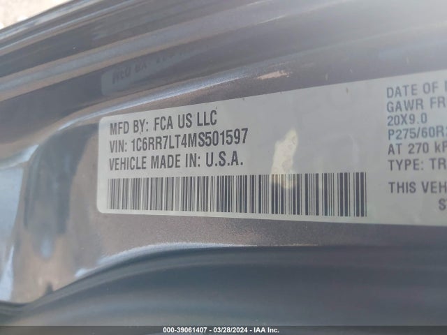 RAM 1500 Classic Warlock  4x4 5'7 Box 2021 1C6RR7LT4MS501597 Image 9