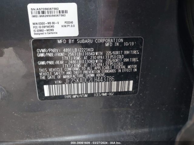 JF2SKADC2LH443786 Subaru Forester