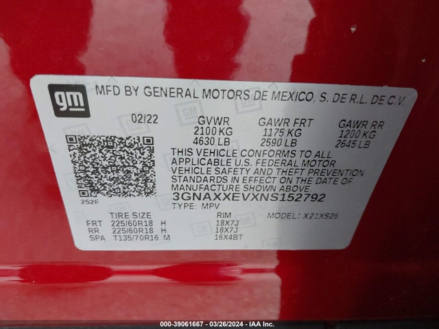 Chevrolet Equinox Awd Premier 2022 3GNAXXEVXNS152792 Image 9
