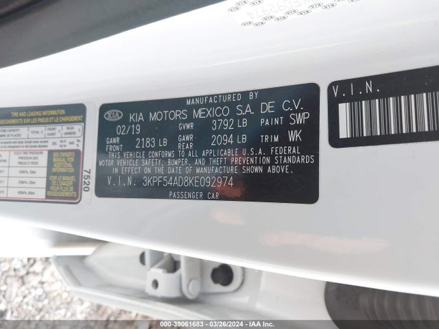 KIA FORTE EX 2019 3KPF54AD8KE092974 Image 9