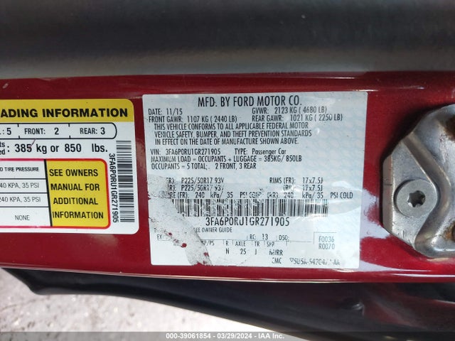 Ford Fusion Hybrid Titanium 2016 3FA6P0RU1GR271905 Image 9