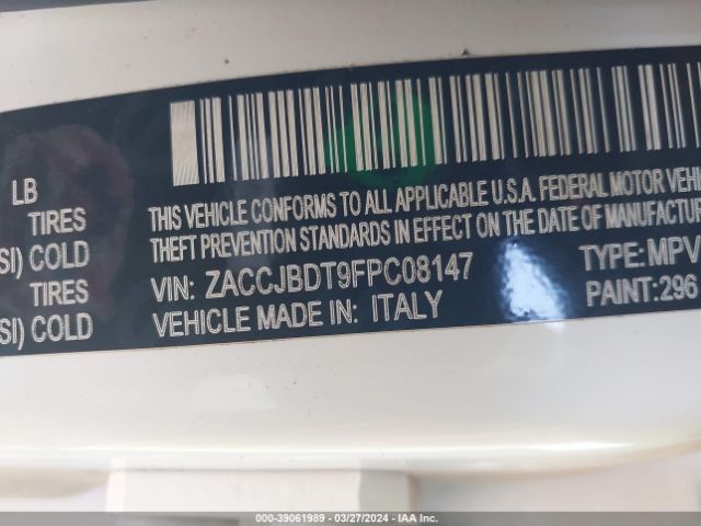 ZACCJBDT9FPC08147 Jeep Renegade Limited