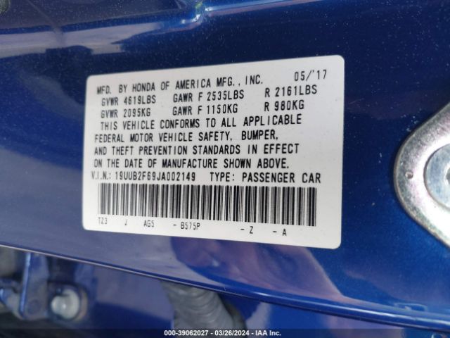 19UUB2F69JA002149 Acura Tlx Tech   A-spec Pkgs