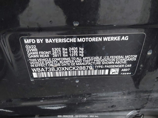 BMW 540 I Xdrive 2022 WBA73BJ0XNCK28879 Image 9