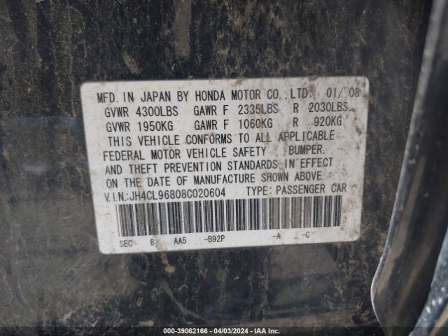 2008 ACURA TSX JH4CL96808C020604 Photo 8