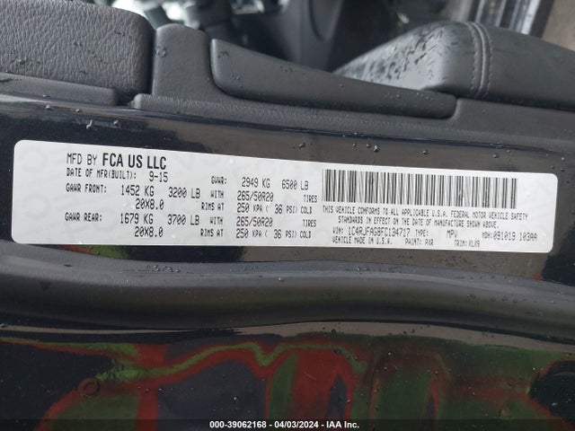 1C4RJFAG8FC134717 Jeep Grand Cherokee Altitude