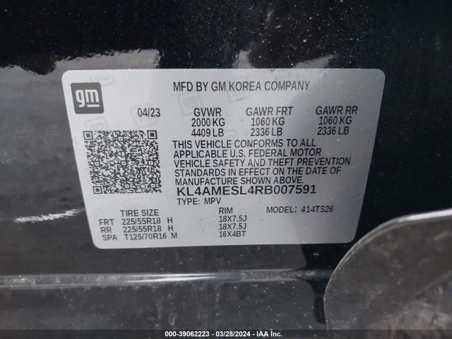 KL4AMESL4RB007591 Buick Encore Gx Sport Touring Awd