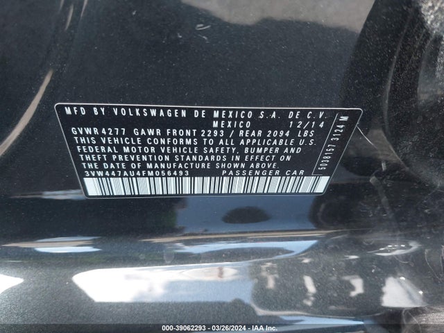 3VW447AU4FM056493 Volkswagen Golf Gti 2.0t Autobahn W/performance Package 4-door