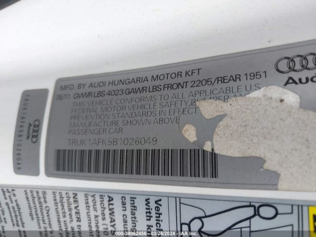 2011 AUDI TTS TRUK1AFK5B1026049 Photo 8