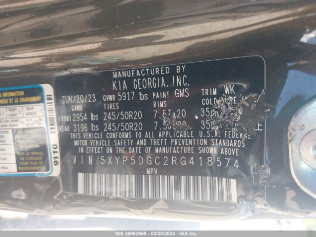 5XYP5DGC2RG418574 KIA Telluride Sx X-line